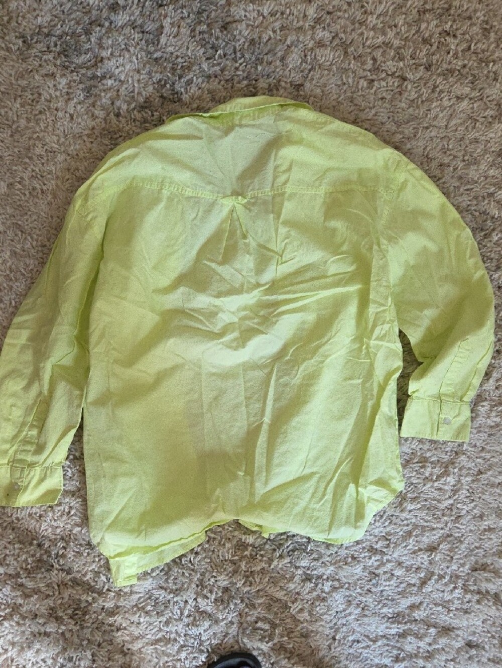 Old Navy Light Yellow Boyfriend Shirt - Picture 3 of 3